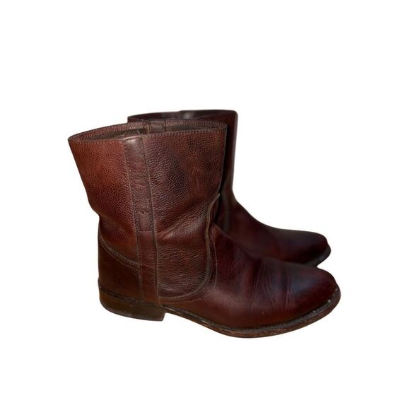 Vintage Frye Leather Burgundy/Brown Slip On Ankle Boots Women size 7.5 - Picture 1 of 9